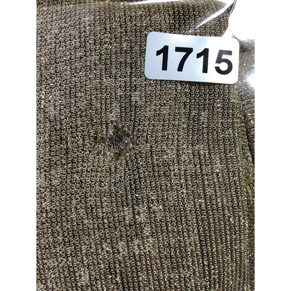 IRO Sheer Gold Wide Dress Mini Shimmering Tiered V-neck US 6 - Picture 12 of 12